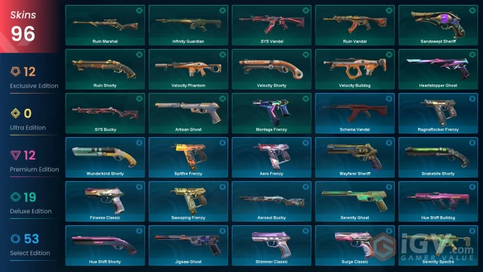 SEA-AP | Champions 2021 Vandal | RGX Bundle | Champions 2022 Phantom | Ruin Dagger | Prelude to Chaos Operator | 96 Skins | Level 413 | Full Acc