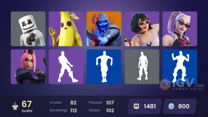 (PC PSN XBOX) 67 skins | MERRY MINT AXE / JOLTARA / Fade | Gear Specialist Maya | Hybrid | The Scientist | Catalyst | Fusion | Rox | Blackheart