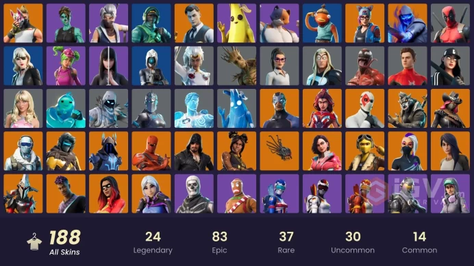 (PC PSN XBOX) 188 skins | 76 PURCHASED SKINS / Gold Meowscles | WORLD CUP | Gold Midas | Gold Brutus | Reflex | FNCS 3:1 Champion | Rogue Agent 