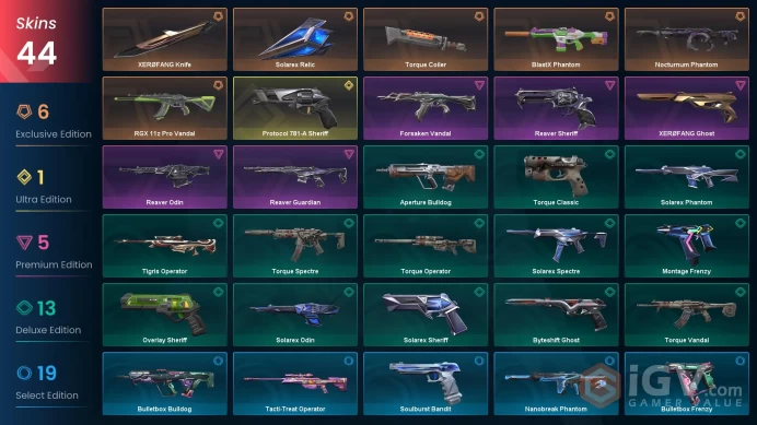 EU [ 44 TOP SKINS + 3 KNIFE ] XEROFANG Knife + Nocturnum Phantom + RGX 11z Pro Vandal + Forsaken Vandal / full acces