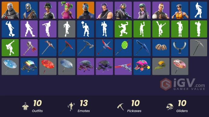 | PC | 10 SKINS | Havoc | Carbide | Sub Commander | Rogue Agent | Trailblazer | Zoey | Teknique | Battlehawk | Dazzle | 250 VBUCKS | FiTqj |