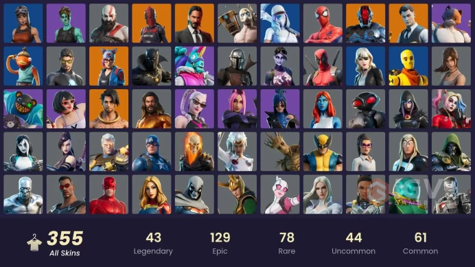 (PC PSN XBOX) 355 skins | MERRY MINT AXE / LEVIATHAN AXE / CANDY AXE / 181 PURCHASED SKINS / OG STW | Renegade Raider | Gold Kratos | Phantom Co