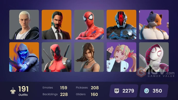 (PC PSN XBOX) 191 skins | Master Chief | Sultura | Lina Scorch | Fixer | Vivi Chroma | Tart Tycoon | Spire Assassin | Twyn | Gear Specialist May