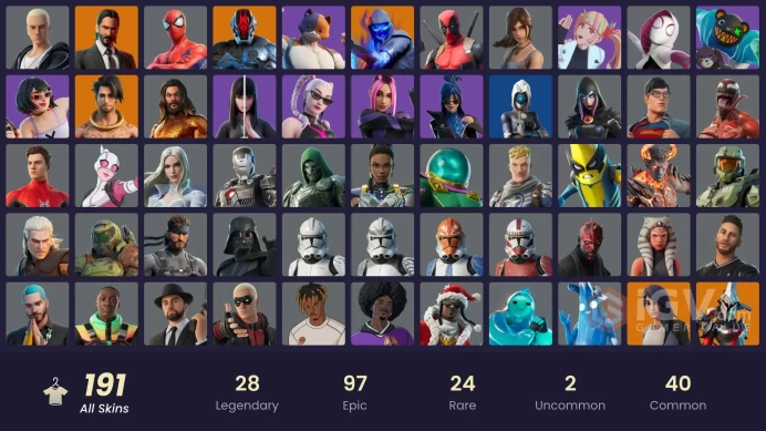 (PC PSN XBOX) 191 skins | Master Chief | Sultura | Lina Scorch | Fixer | Vivi Chroma | Tart Tycoon | Spire Assassin | Twyn | Gear Specialist May