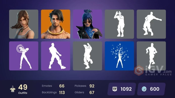 | PC | 49 SKINS | Joey | Raz | Zeus | Peter Griffin | Kymera | Valeria | Fletcher Kane | Explorer Emilie | Sunny | Tarana | 600 VBUCKS | Fkj8i |