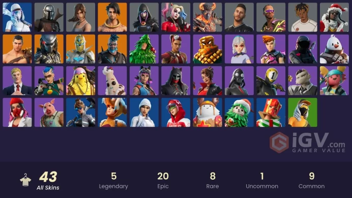 [PC/PSN/XBOX]  [MAIL CHANGEABLE!]  43 skins | Lara Croft | Boogie Down |  Slayer Juice WRLD | 300 VB