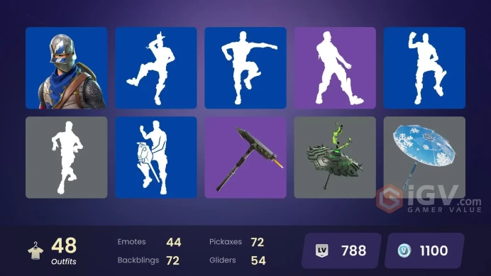 [PC/PSN/XBOX] [MAIL CHANGEABLE!] 48 skins | Deluxe STW | Take The L | Blue Squire | Royale Knight | Rogue Agent | 1100 VB