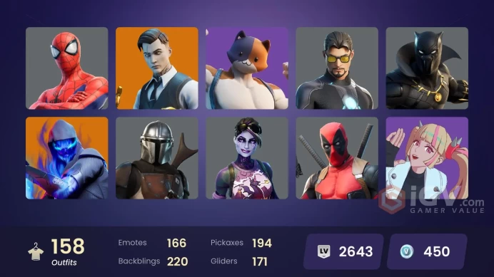(PC PSN XBOX) 158 skins | Gold Brutus | Gold Midas | Twyn | Kymera | Torin | Ronin | Peter Griffin | Optimus Prime | Predator | Malik | Joltara 