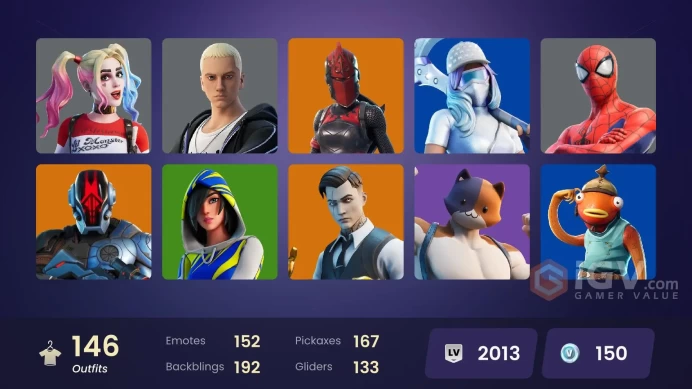 (PC PSN XBOX) 146 skins | Gold Brutus | Gold Midas | FNCS 3:1 Champion | Red Knight | Twyn | Ronin | Peter Griffin | The Foundation | Malik | Sn