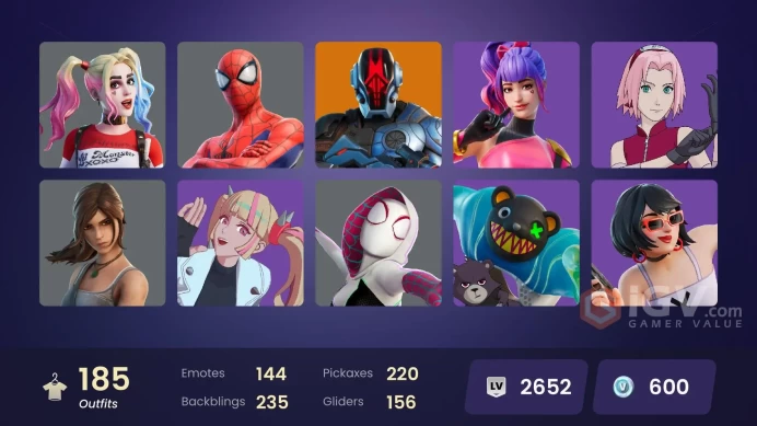 (PC PSN XBOX) 185 skins | Twyn | Kymera | Torin | Ronin | Peter Griffin | The Foundation | Optimus Prime | Zeus | Malik | Mizuki | Snap / LARA C