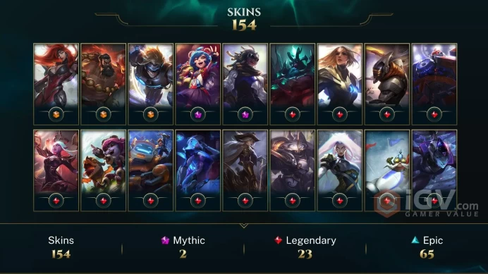EUW -(S16) BRONZE 2(60LP) - 130 Champ - 154 Good Skins(3 Ultimate, 2 Mythic, 23 Legendary,65 Epic) - 50K BE - 5.884RP - FULL ACCES - CHEAP