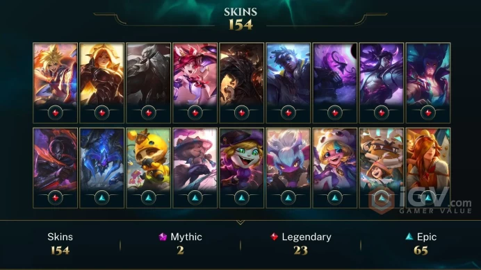 EUW -(S16) BRONZE 2(60LP) - 130 Champ - 154 Good Skins(3 Ultimate, 2 Mythic, 23 Legendary,65 Epic) - 50K BE - 5.884RP - FULL ACCES - CHEAP