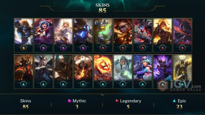 【LAN 】Level 438    140 Champ/ 85 Skins   Full Access  High Quality Account  Instant Delivery️