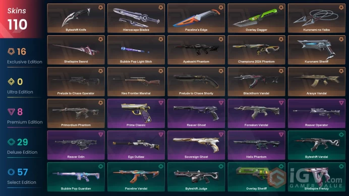 [EU] Valorant 110 Skins Full Access 