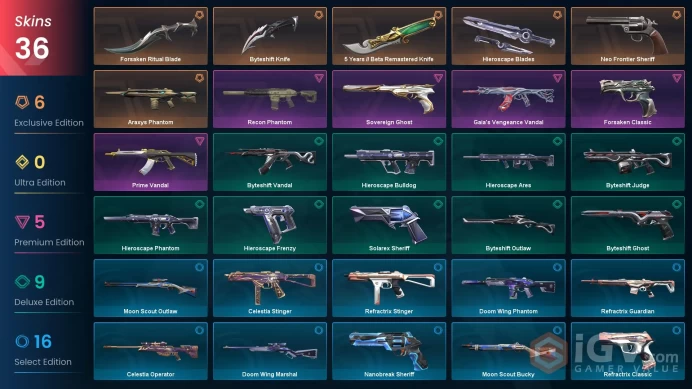 EU [ 36 TOP SKINS + 4 KNIFE ] Forsaken Ritual Blade + Neo Frontier Sheriff + Araxys Phantom + Recon Phantom + Recon Phantom / full acces