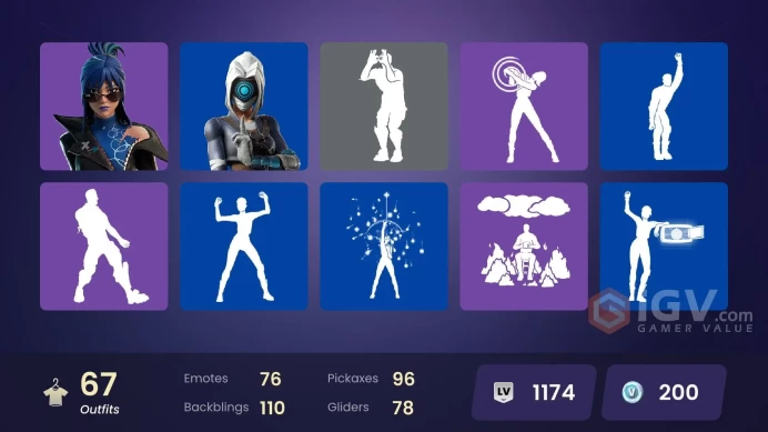 Fortnite Account [PC] 67 skins | Mizuki | Spectra Knight | Nezumi | Era | Omegarok | Kado Thorne | Valeria | The Ageless | Zeus | Hades | Peter 