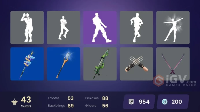 Fortnite Account [PC] 43 skins | War Machine | Emma Frost | Peelverine | Shuri | Doom | Gwenpool | Mysterio | Slayer Juice WRLD | 200 VB