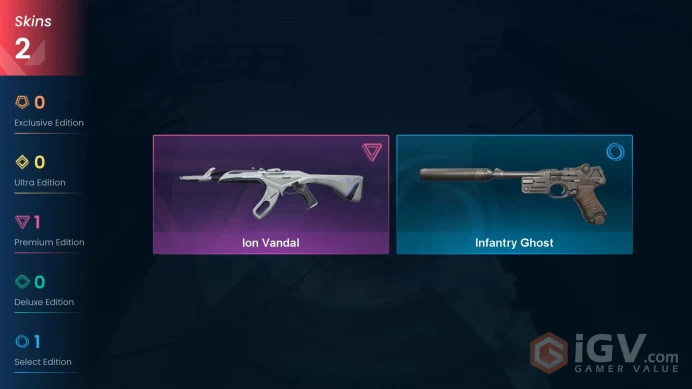 [NA] 2 SKINS | 0 KNIVES |Infantry Ghost Ion Vandal
