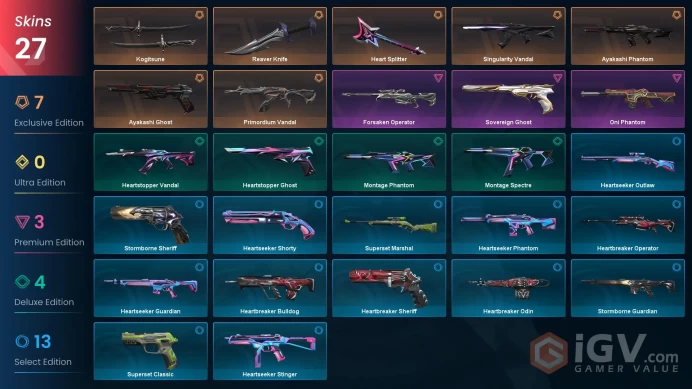 [AP] - SKINS 27 - KNIFE 3 - Primordium Vandal - Reaver Knife - Ayakashi Phantom - FULL ACCESS - INSTANT DELIVERY