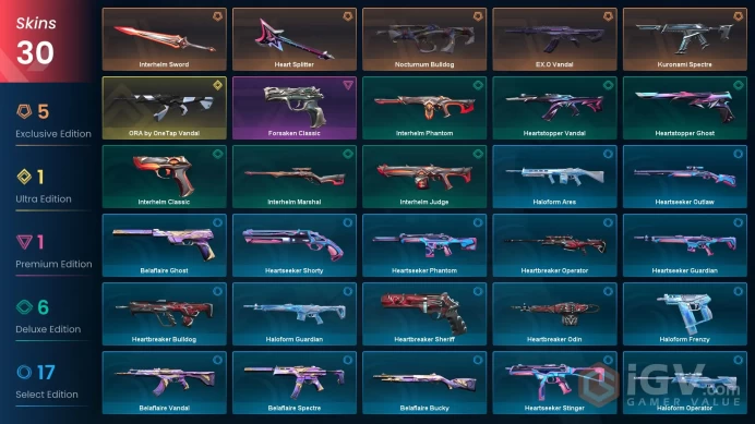 [EU] - SKINS 30 - KNIFE 2 - ORA by OneTap Vandal - Interhelm Sword - Heart Splitter - FULL ACCESS - INSTANT DELIVERY