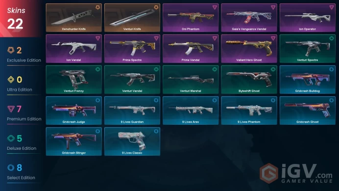 [EU] - SKINS 22 - KNIFE 2 - Venturi Knife - Xenohunter Knife - Prime Vandal - FULL ACCESS - INSTANT DELIVERY