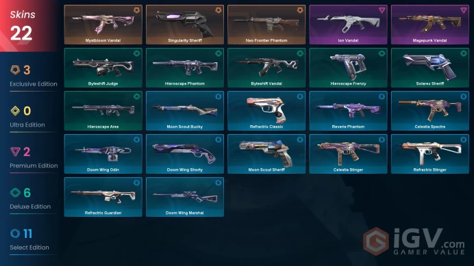 [EU] - SKINS 22 - Singularity Sheriff - Mystbloom Vandal -  Neo Frontier Phantom- FULL ACCESS - INSTANT DELIVERY