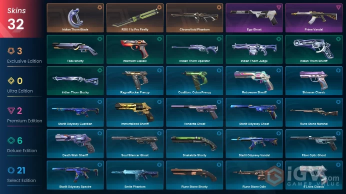 [EU] - SKINS 32 - KNIFE 2 - RGX 11z Pro Firefly - Iridian Thorn Blade - ChronoVoid Phantom - FULL ACCESS - INSTANT DELIVERY
