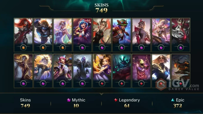 Europe Nordic & East Prestige Visions of the Fallen Jarvan IV - Pulsefire Ezreal - Gun Goddess Miss Fortune - Lv 892 | 172 Champs | 749 Skins...