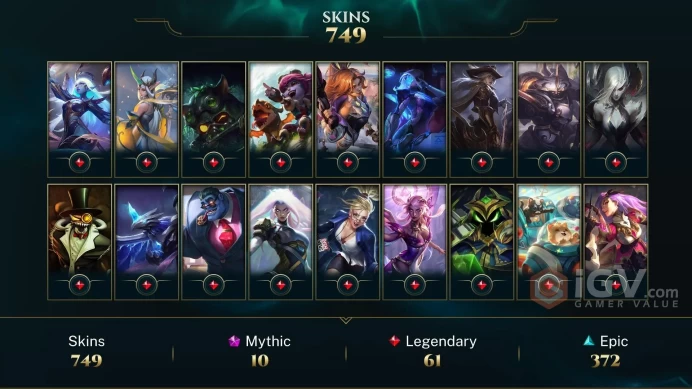Europe Nordic & East Prestige Visions of the Fallen Jarvan IV - Pulsefire Ezreal - Gun Goddess Miss Fortune - Lv 892 | 172 Champs | 749 Skins...