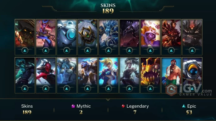 Europe West Judgment Kayle - Victorious Elise - Victorious Maokai - Lv 51 | 172 Champs | 189 Skins FULL ACCESS A703