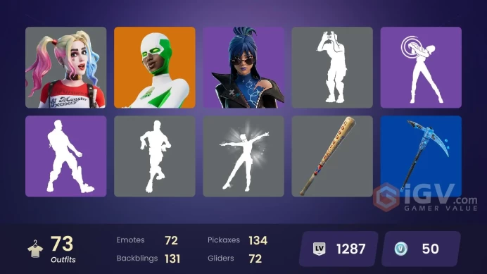 Fortnite Account [PC] 72 skins | Valeria | Peter Griffin | Backlash | War Machine | Emma Frost | Peelverine | Shuri | Doom | Gwenpool | Mysterio