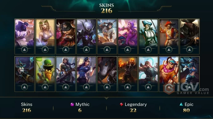Russia Spirit Guard Udyr - Pulsefire Ezreal - Gun Goddess Miss Fortune - Lv 74 | 110 Champs | 216 Skins FULL ACCESS A735