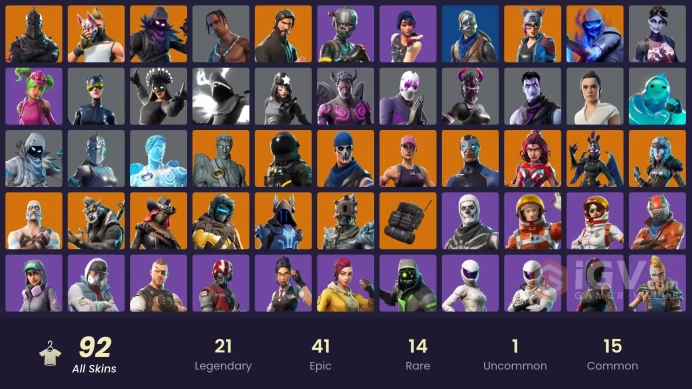 92 skins / Black Knight + Travis Scott + Access to mail