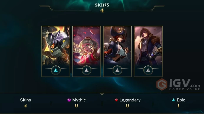 | LAS | 4 SKINS | IRON 1 | 42 CHAMPIONS | 36 LEVEL | INSTANT DELIVERY | FULL ACCESS | FmBAG |