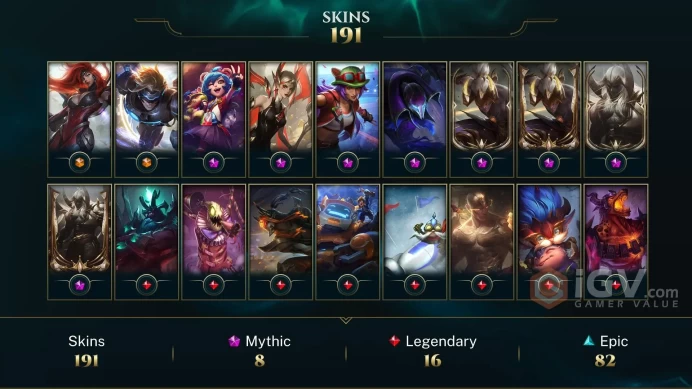 Latin America South Victorious Graves - Victorious Aatrox - Victorious Blitzcrank - Lv 448 | 121 Champs | 192 Skins FULL ACCESS A753