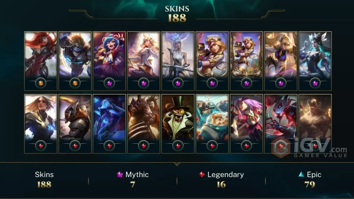 Latin America North Victorious Orianna - Victorious Graves - Victorious Aatrox - Lv 558 | 168 Champs | 188 Skins FULL ACCESS A765