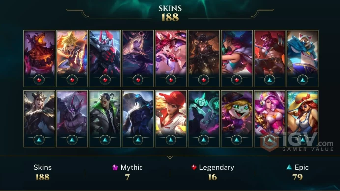 Latin America North Victorious Orianna - Victorious Graves - Victorious Aatrox - Lv 558 | 168 Champs | 188 Skins FULL ACCESS A765