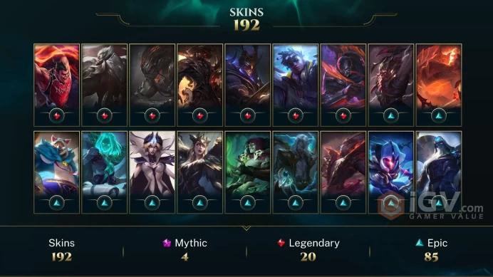 North America Elementalist Lux - Prestige True Damage Senna - Prestige Arcanist Zoe - Lv 154 | 120 Champs | 192 Skins FULL ACCESS A766