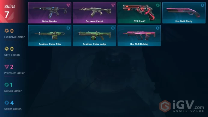| EU | 7 SKINS | VALUE: 3550 VP | Forsaken Vandal | Spline Spectre | .SYS Sheriff | 16 LEVEL | INSTANT DELIVERY | FULL ACCESS | Fl3rO |