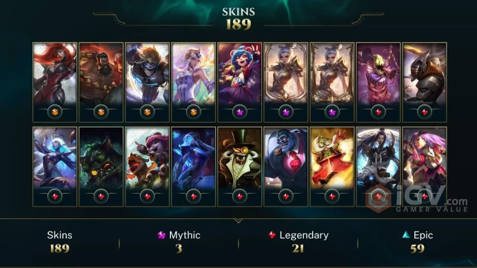 Latin America South Spirit Guard Udyr - Pulsefire Ezreal - Gun Goddess Miss Fortune - Lv 269 | 172 Champs | 189 Skins FULL ACCESS A787