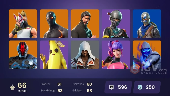 [ALL PLATFORMS]-66 Skin-OG STW-Elite Agent-Take The L-Blue Squire-Royale Knight-Omega-Ezio Auditore-