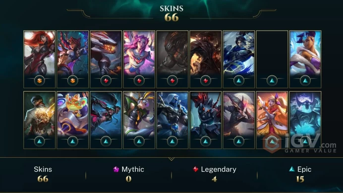 LAS | 65 Skins | 172 Champions | Level 227 | 114474 BE | Warring Kingdoms Xin Zhao | Freljord Ashe | Mecha Kha'Zix