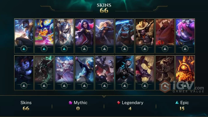 LAS | 65 Skins | 172 Champions | Level 227 | 114474 BE | Warring Kingdoms Xin Zhao | Freljord Ashe | Mecha Kha'Zix
