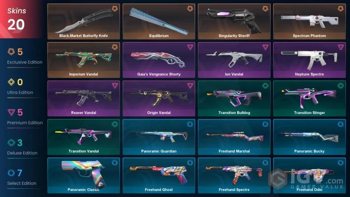EU Level 51 20 Skins 17 Agents Imperium Vandal Origin Vandal Imperium Vandal Black.Market Butterfly Knife Reaver Vand...