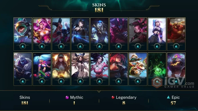 Europe West Judgment Kayle - Victorious Sivir - Victorious Graves - Lv 116 | 150 Champs | 181 Skins FULL ACCESS A799