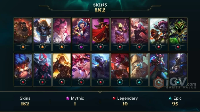 Latin America North Spirit Guard Udyr - K/DA ALL OUT Seraphine Indie - Pulsefire Ezreal - Lv 319 | 169 Champs | 182 Skins FULL ACCESS A804