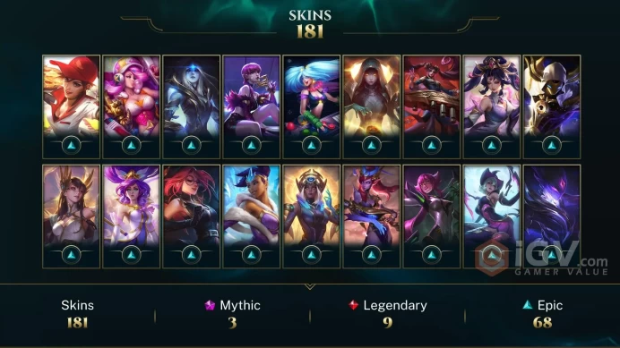 Latin America North Elementalist Lux - DJ Sona - Prestige K/DA Evelynn (2022) - Lv 260 | 154 Champs | 181 Skins FULL ACCESS A807