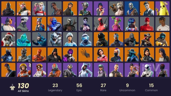 130 skins / Black Knight + Travis Scott + ACCESS TO MAIL