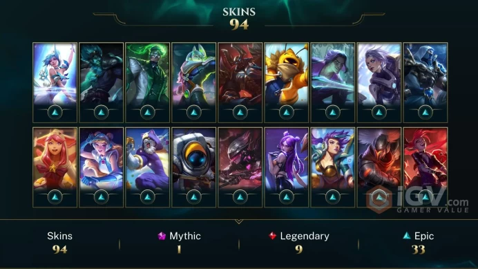 Europe Nordic & East Triumphant Ryze - Victorious Orianna - Victorious Aatrox - Lv 263 | 158 Champs | 94 Skins FULL ACCESS A822