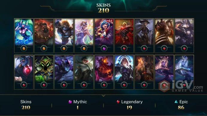 Latin America North Victorious Sejuani - Spirit Guard Udyr - Pulsefire Ezreal - Lv 482 | 171 Champs | 210 Skins FULL ACCESS A828